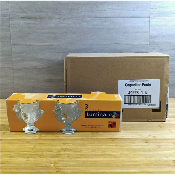 Glass Hen Egg Cups, Luminarc 49228 - Lot of 18 (1 Box) | L5L4