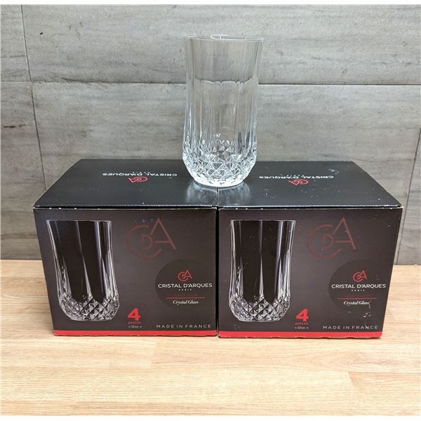 12oz Longchamp Crystal Glasses, Arcoroc L8706 - Lot of 8 (2 Boxes) | CC1