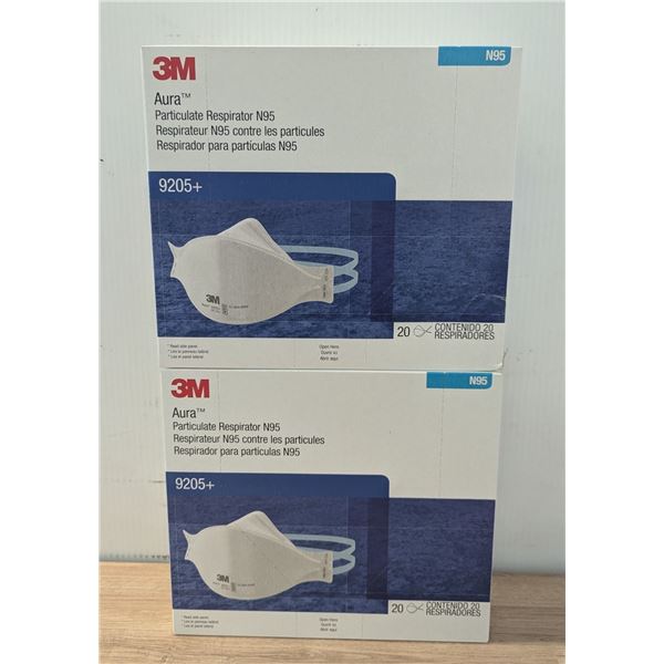 3M Aura N95 Particulate Respirators, 3M MASK - Lot of 2 Boxes (40 Masks) | L7R4