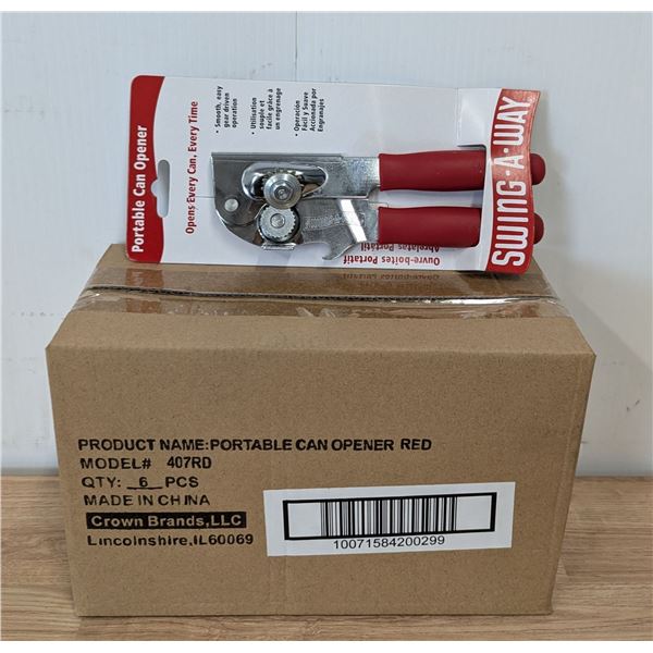 Red Swing-A-Way Portable Can Openers, Focus 407RD - Lot of 6 | AR