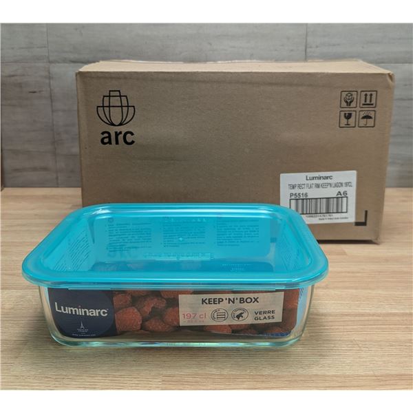 1.97L Glass Rectangular Keep N Boxes, Arcoroc P5516 - Lot of 6 | R9-2