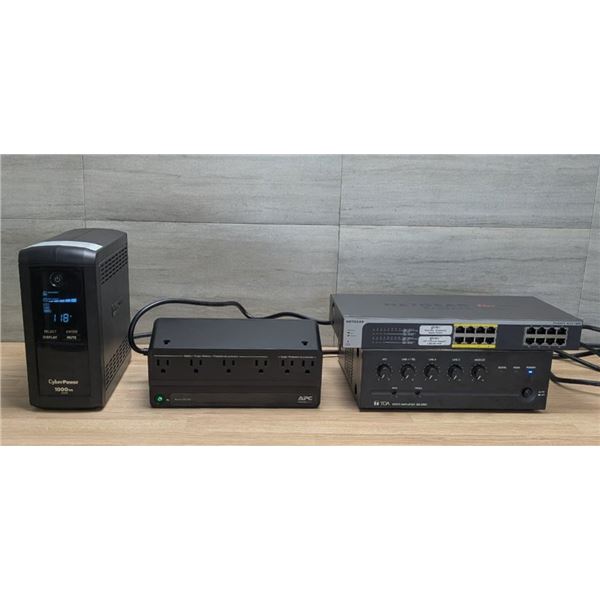 CyberPower 1000VA, APC Battery Backup, TOA Mixer Amplifier, Netgear Plus Switch | L5L2