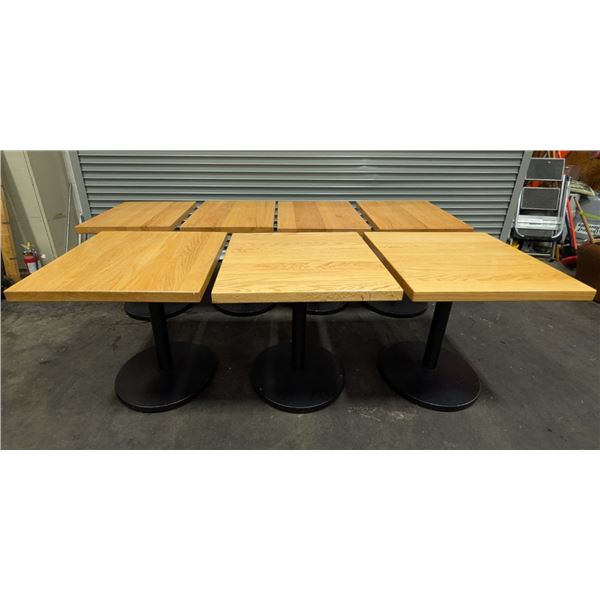 30" x 30" & 30" x 24" Wood Dining Tables - Lot of 7pcs | Jas7/R8-3