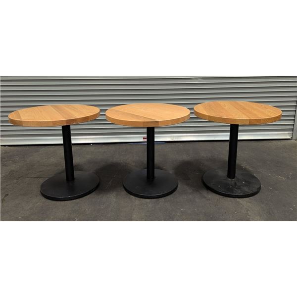 29.5" Dia Wood Dining Table - Lot of 3 | Jas6
