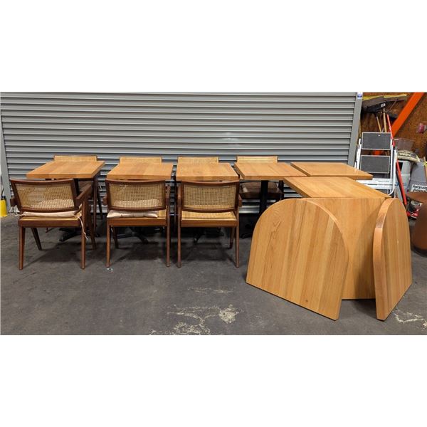 30" x 24" Wood Tables, Armchairs w/Rattan Accent & Table Tops - Lot of  16pcs | Jas8
