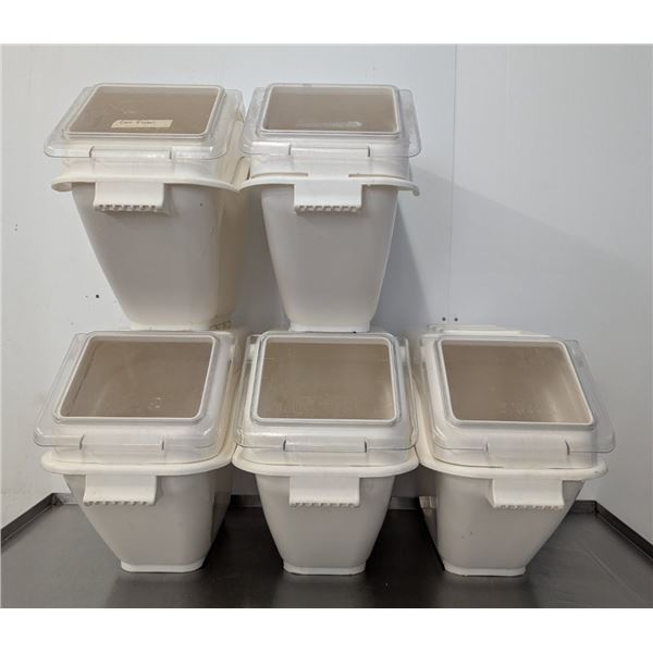 Winco 5 Gallon Shelf Ingredient Bins - Lot of 5 | Jas14/Pallet