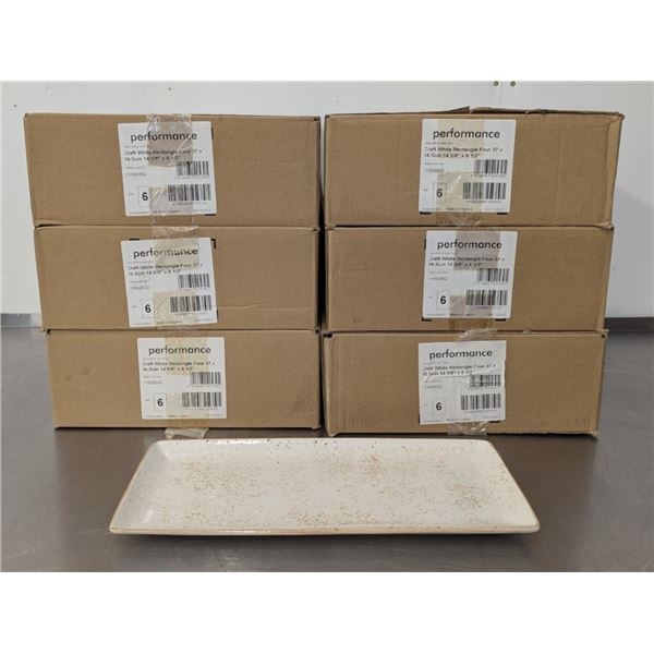 Steelite 14-5/8" x 6-1/2" Craft White Rectangle Plates - Lot of 36 (5 Cases) | Jas11/Pallet