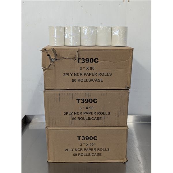 T390C 3" x 90' 2PLY NCR Paper Rolls - Lot of 150 (3 Case) | Jas21/RackH