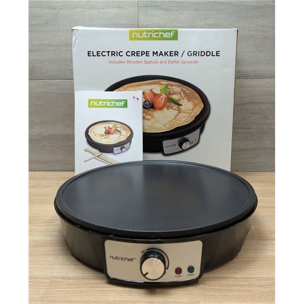 Nutrichef Electric Crepe Maker/Griddle | Jas32/RackX