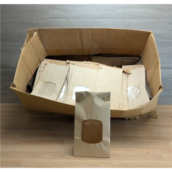 4.75 x 9.5" x 2.5 Plain Natural Kraft Window Bags - Lot of 150 | VM10/L5R