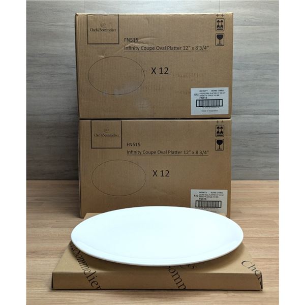 Chef & Sommelier 12" x 8-3/4" Infinity Coupe Oval Platters - Lot of 24 (2 Cases)