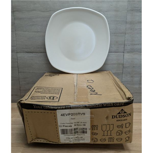 10-3/8" Evo Pearl Chefs Square Plates (26.4cm), Dudson 4EVP266RV9 - Lot of 12 (1 Case)