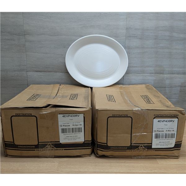 11-1/4" Evo Pearl Oval Plates (27.9cm), Dudson 4EVP430RV - Lot of 24 (2 Cases)