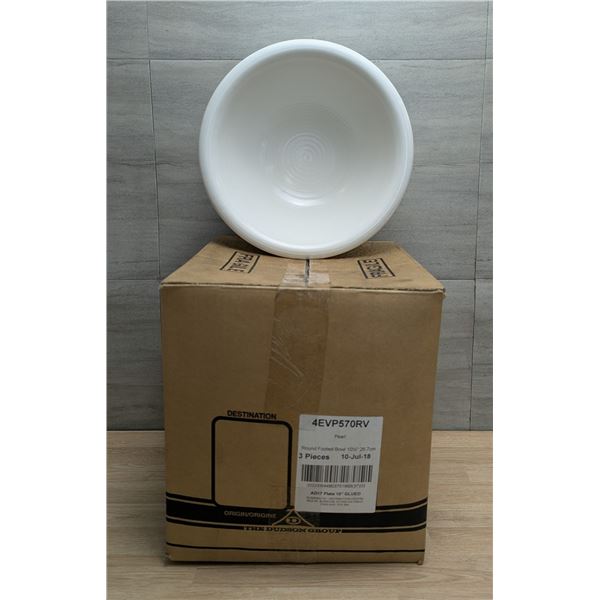 10-1/2" Evo Pearl Round Footed Bowls (26.7cm), Dudson 4EVP570RV - Lot of 3 (1 Case)