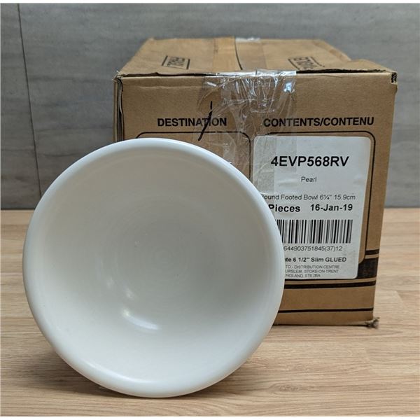6-1/4" Evo Pearl Round Footed Bowls 17.5oz (15.9cm), Dudson 4EVP568RV - Lot of 12 (1 Case)
