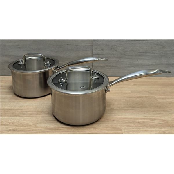 Delarlo 7" Dia Stainless Steel Sauce Pans With Lids - Set of 2