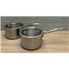 Image 1 : Delarlo 7" Dia Stainless Steel Sauce Pans With Lids - Set of 2