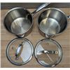 Image 2 : Delarlo 7" Dia Stainless Steel Sauce Pans With Lids - Set of 2