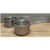 Image 1 : Delarlo 7" Dia Stainless Steel Sauce Pans With Lids - Set of 2