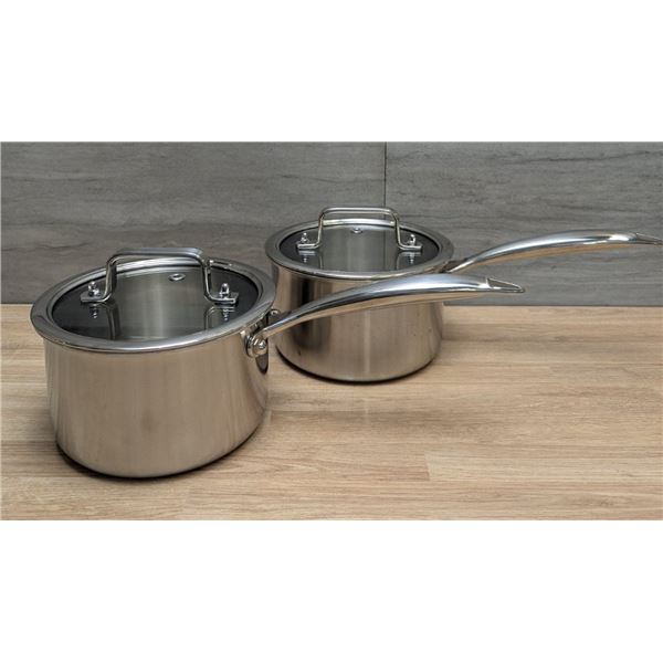 Delarlo 7" Dia Stainless Steel Sauce Pans With Lids - Set of 2