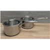 Image 1 : Delarlo 7" Dia Stainless Steel Sauce Pans With Lids - Set of 2