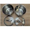 Image 2 : Delarlo 7" Dia Stainless Steel Sauce Pans With Lids - Set of 2