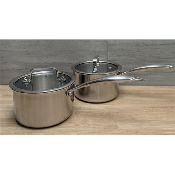 Delarlo 7" Dia Stainless Steel Sauce Pans With Lids - Set of 2