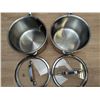 Image 2 : Delarlo 7" Dia Stainless Steel Sauce Pans With Lids - Set of 2
