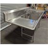 Image 2 : Efi 24" x 24" Stainless Steel Two Tub Sink w/Drain Boards & Faucet