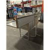 Image 6 : Efi 24" x 24" Stainless Steel Two Tub Sink w/Drain Boards & Faucet