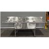 Image 4 : Efi 24" x 24" Stainless Steel Two Tub Sink w/Drain Boards & Faucet