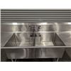 Image 6 : Efi 24" x 24" Stainless Steel Two Tub Sink w/Drain Boards & Faucet