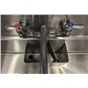 Image 7 : Efi 24" x 24" Stainless Steel Two Tub Sink w/Drain Boards & Faucet