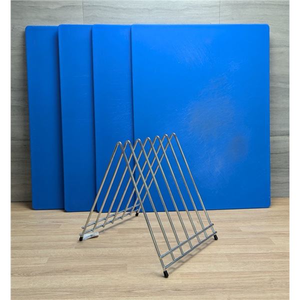 18" x 24" Blue Cutting Boards With Stand