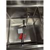 Image 13 : 90" x 24" Three Tub Two Drain Boards Sink, Omcan 22117