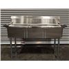 Image 1 : 59" x 24" Three Tub Sink, Omcan 22114