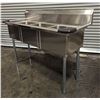 Image 3 : 59" x 24" Three Tub Sink, Omcan 22114