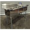 Image 4 : 59" x 24" Three Tub Sink, Omcan 22114