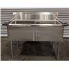 Image 1 : 53" x 30" Two Tub Sink, Omcan 22119