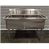 Image 2 : 53" x 30" Two Tub Sink, Omcan 22119