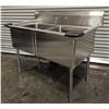 Image 3 : 53" x 30" Two Tub Sink, Omcan 22119