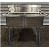 Image 2 : 41" x 24" Two Tub Sink, Omcan 22113