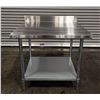 Image 1 : 36" x 30" Stainless Steel Work Table with 4" Backsplash, Omcan 22087