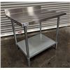 Image 2 : 36" x 30" Stainless Steel Work Table with 4" Backsplash, Omcan 22087