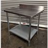Image 3 : 36" x 30" Stainless Steel Work Table with 4" Backsplash, Omcan 22087