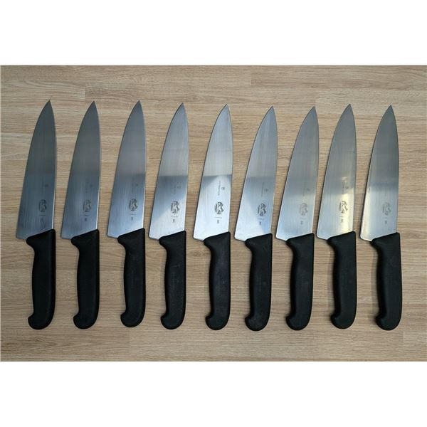 Victorinox 8" Fibrox Pro Chef Knives - Lot of 9