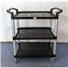 Image 3 : Black Plastic Bussing Cart with 16" x 24.75" Tray Size, Omcan 24183