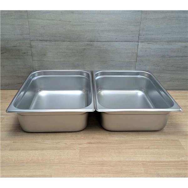 1/2 Size 4" Deep Stainless Steel Inserts, Johnson-Rose 58204 - Lot of 2