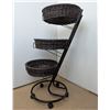 Image 2 : 3-Tier Black Display Stand w/ 5 Wheels, Omcan 44294