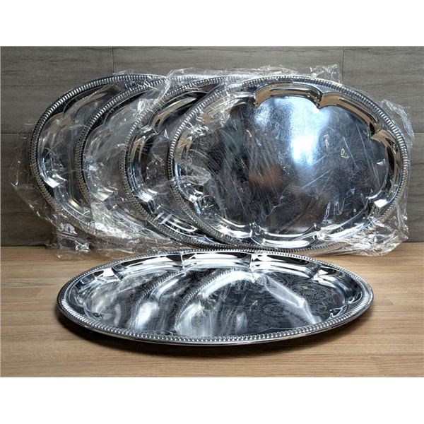 18" x 13-1/2" Oval Serving Trays, Johnson Rose 47118 - Lot of 6